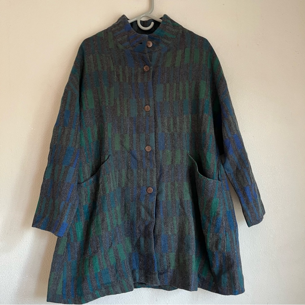 Neeru Kumar Marigold Row Wool Artisan Coat Sz Small